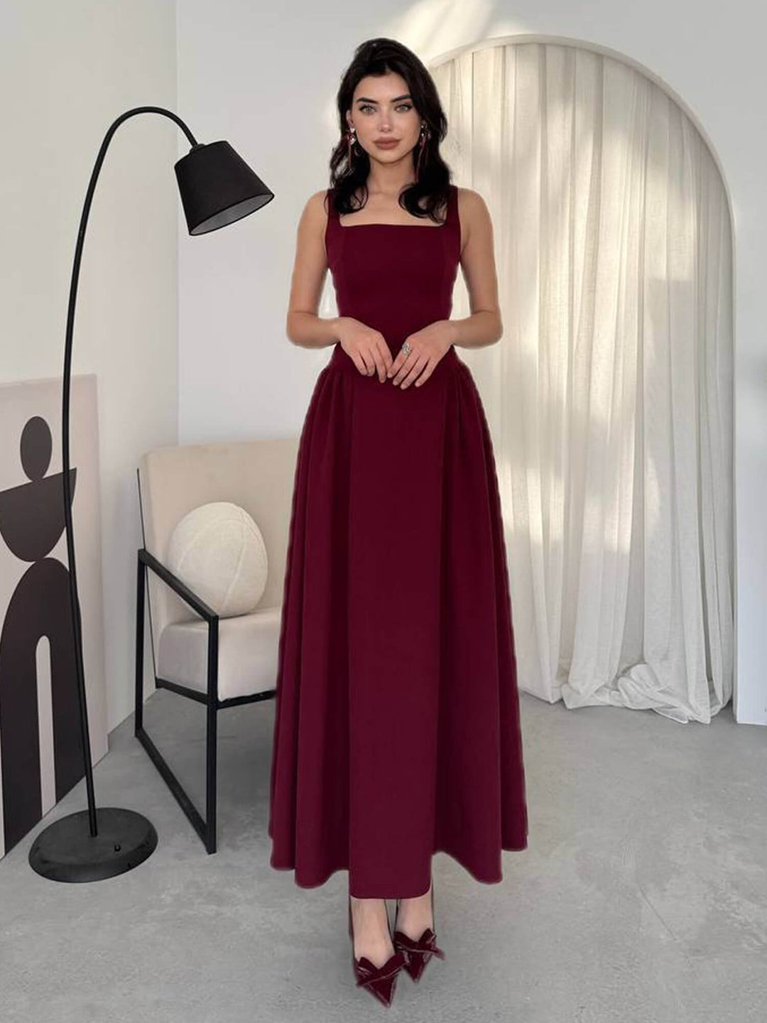 Loose dress - Burgundy