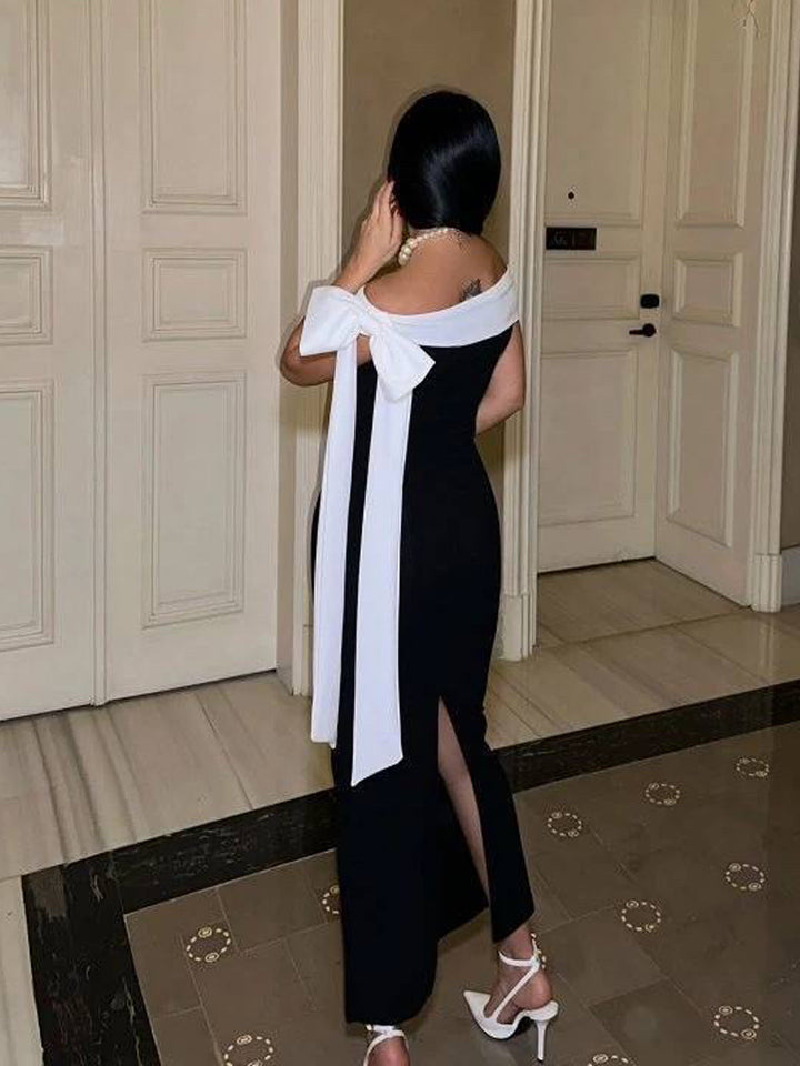 Black and white dress with bow