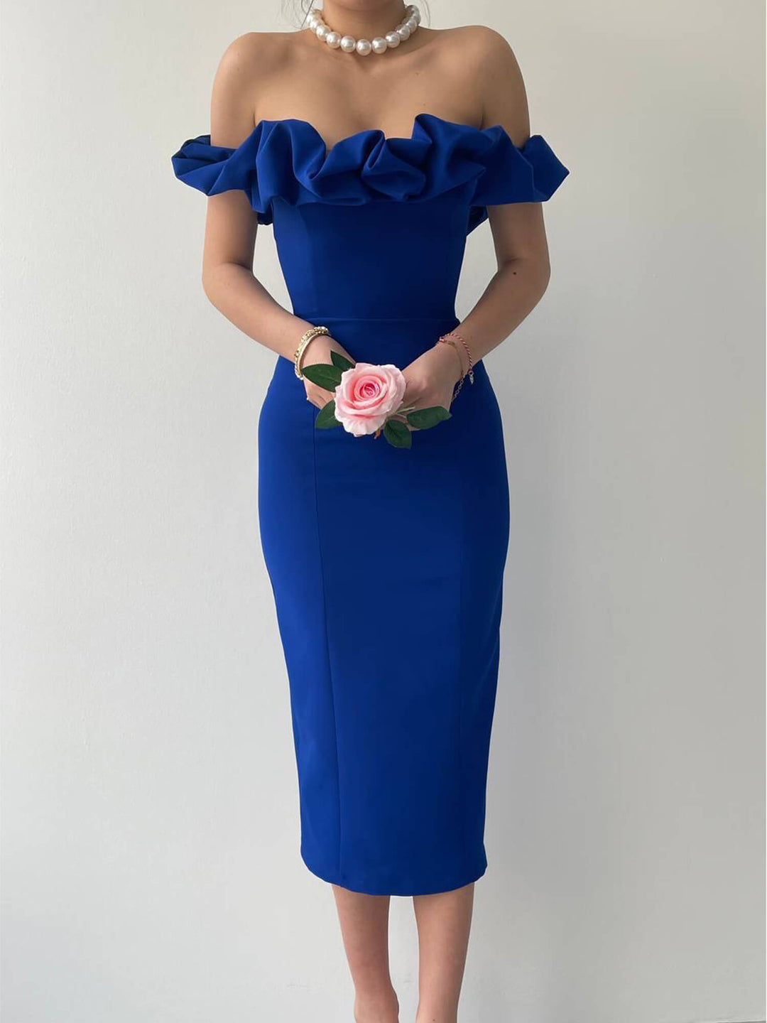 Ruffle dress Blue